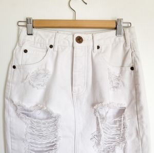 White Denim Skirt. Multiple sizes